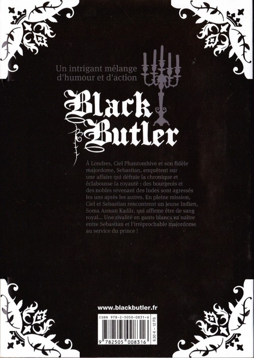 Verso de l'album Black Butler 4 Black Racer