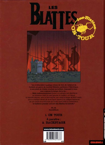Verso de l'album Les Blattes Tome 1 On tour