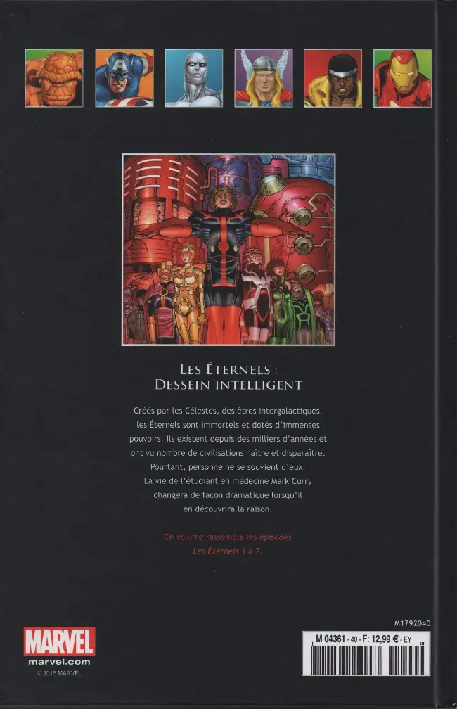 Verso de l'album Marvel Comics - La collection de référence Tome 40 Les Éternels - Dessein intelligent