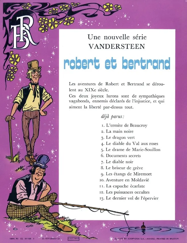 Verso de l'album Robert et Bertrand Tome 13 Le dernier vol de l'épervier