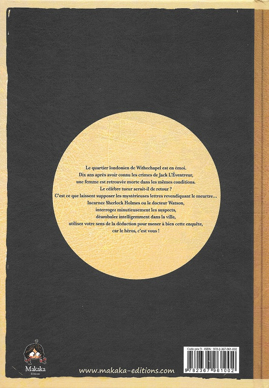 Verso de l'album Sherlock Holmes - La BD dont vous êtes le héros Tome 5 L'ombre de Jack l'Eventreur