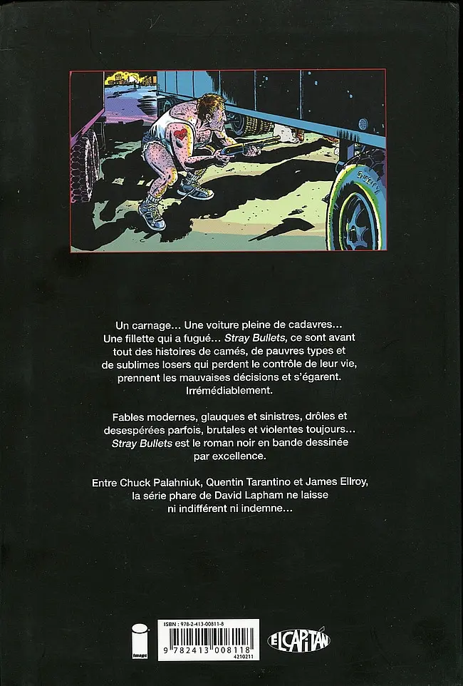 Verso de l'album Stray bullets Volume 1