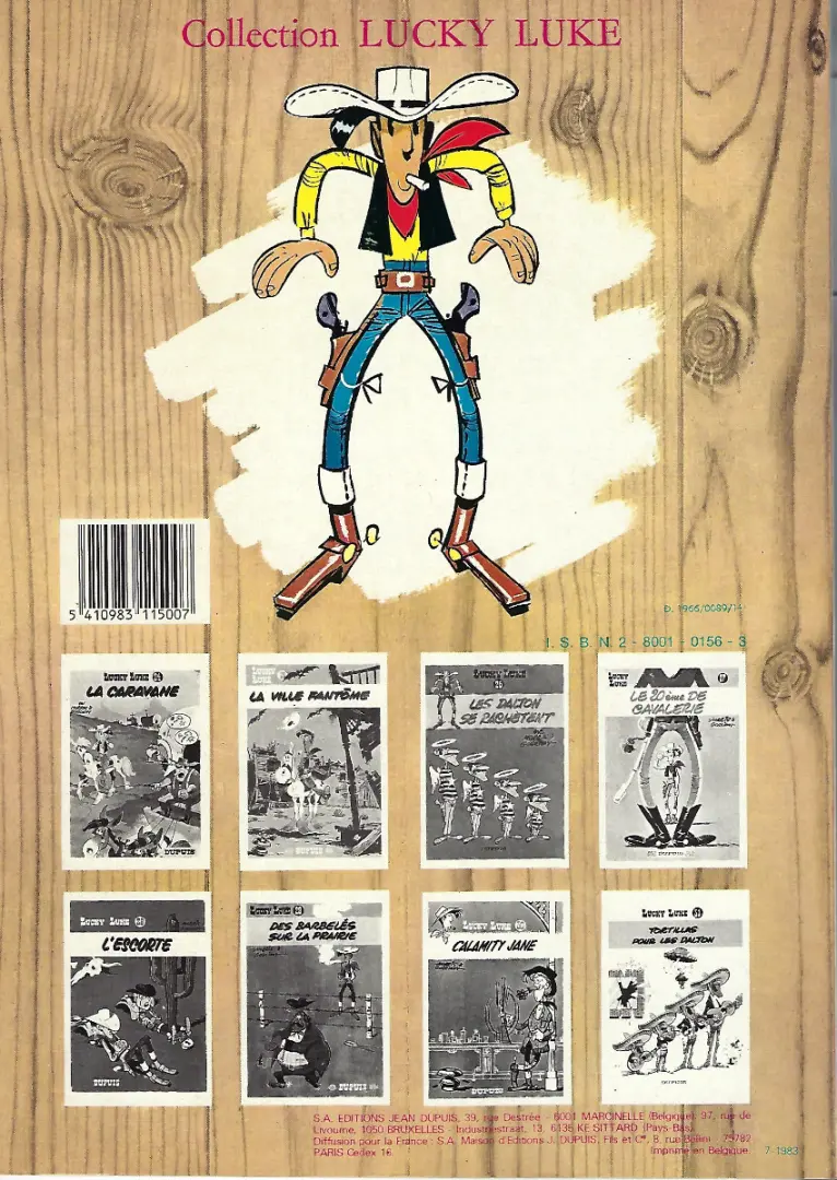 Verso de l'album Lucky Luke Tome 17 Sur la piste des Dalton