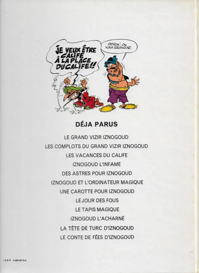 Verso de l'album Iznogoud Tome 1 Le grand vizir Iznogoud