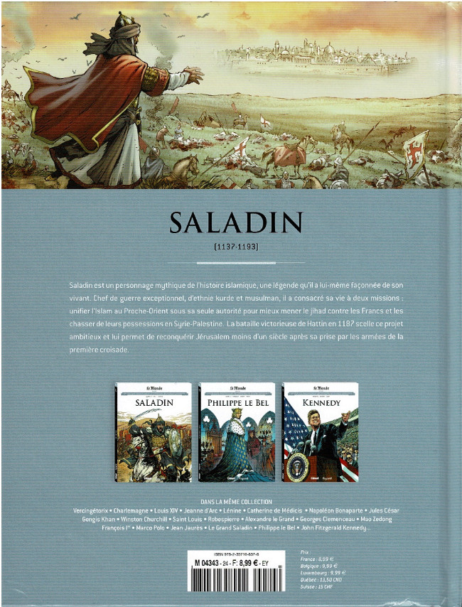 Verso de l'album Les grands personnages de l'Histoire en bandes dessinées Tome 24 Saladin