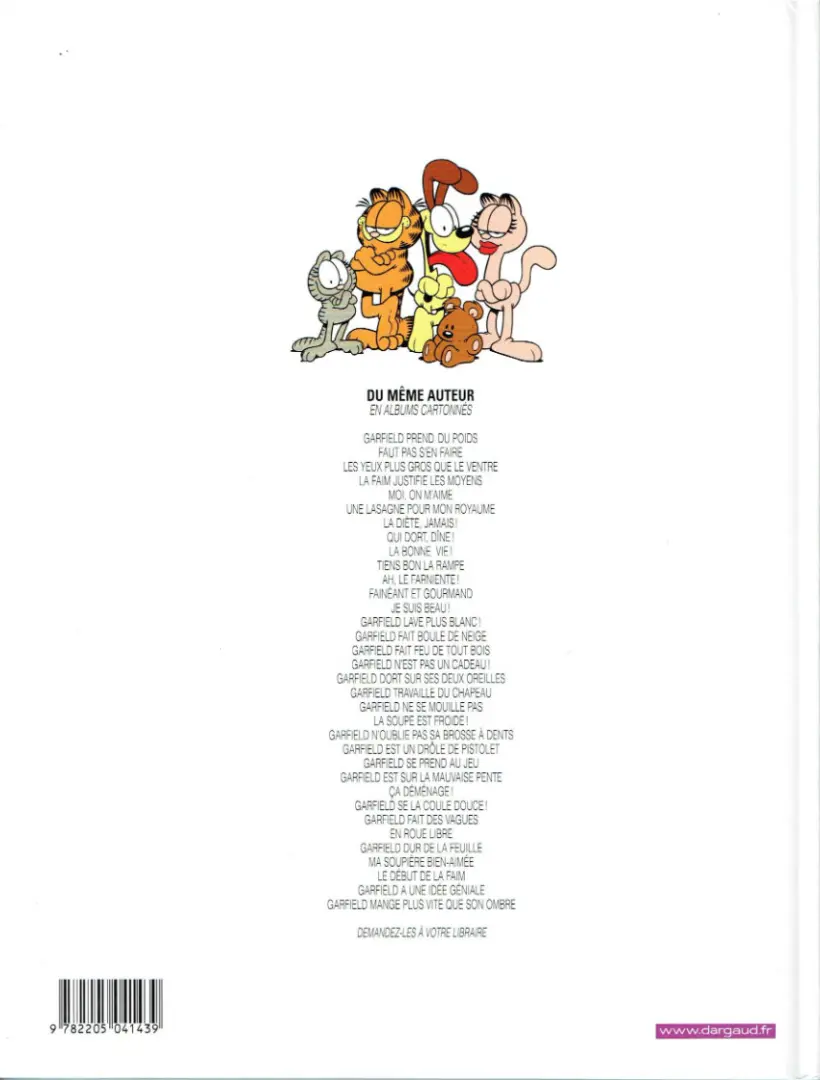 Verso de l'album Garfield Tome 15 Garfield fait boule de neige