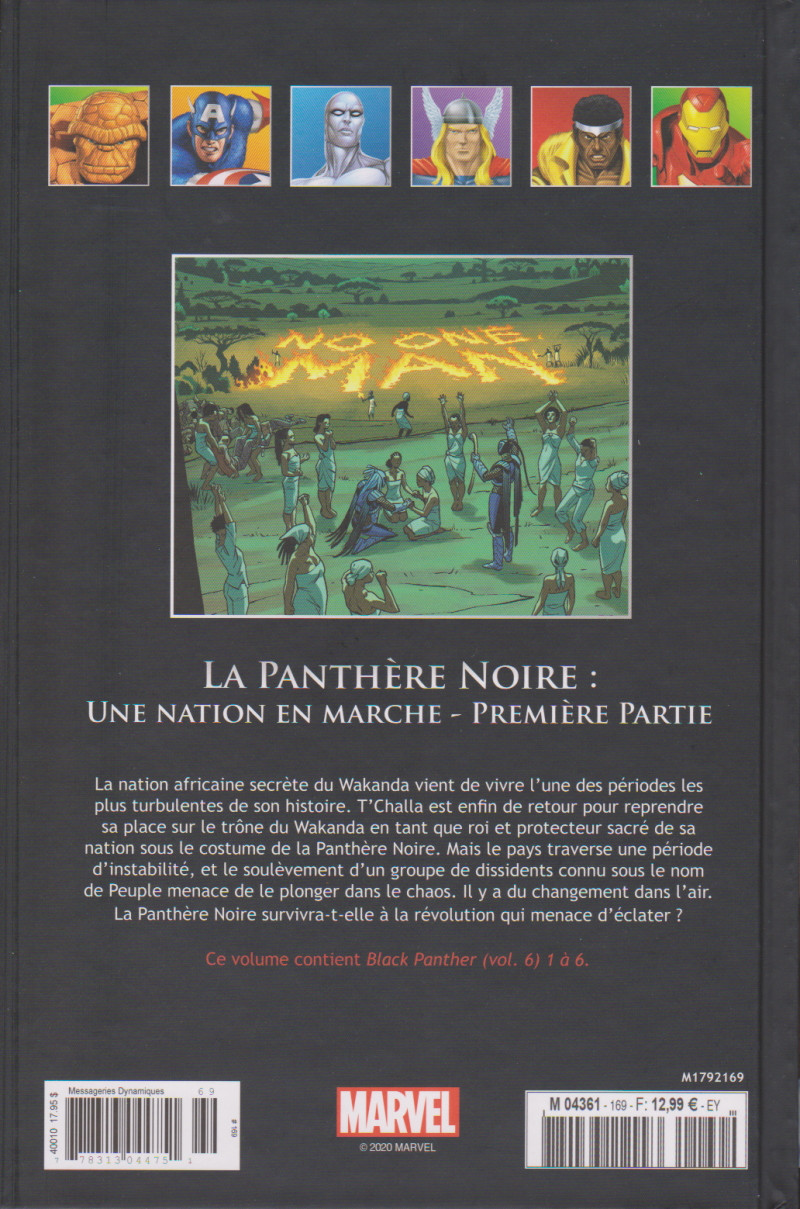 Verso de l'album Marvel Comics - La collection de référence Tome 169 La Panthère Noire : Une Nation en Marche - Première Partie