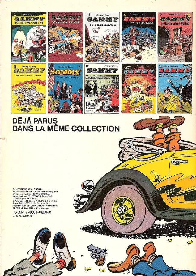 Verso de l'album Sammy Tome 11 Deux histoires de gorilles