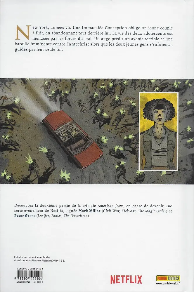 Verso de l'album American Jesus Volume deux Le Nouveau Messie