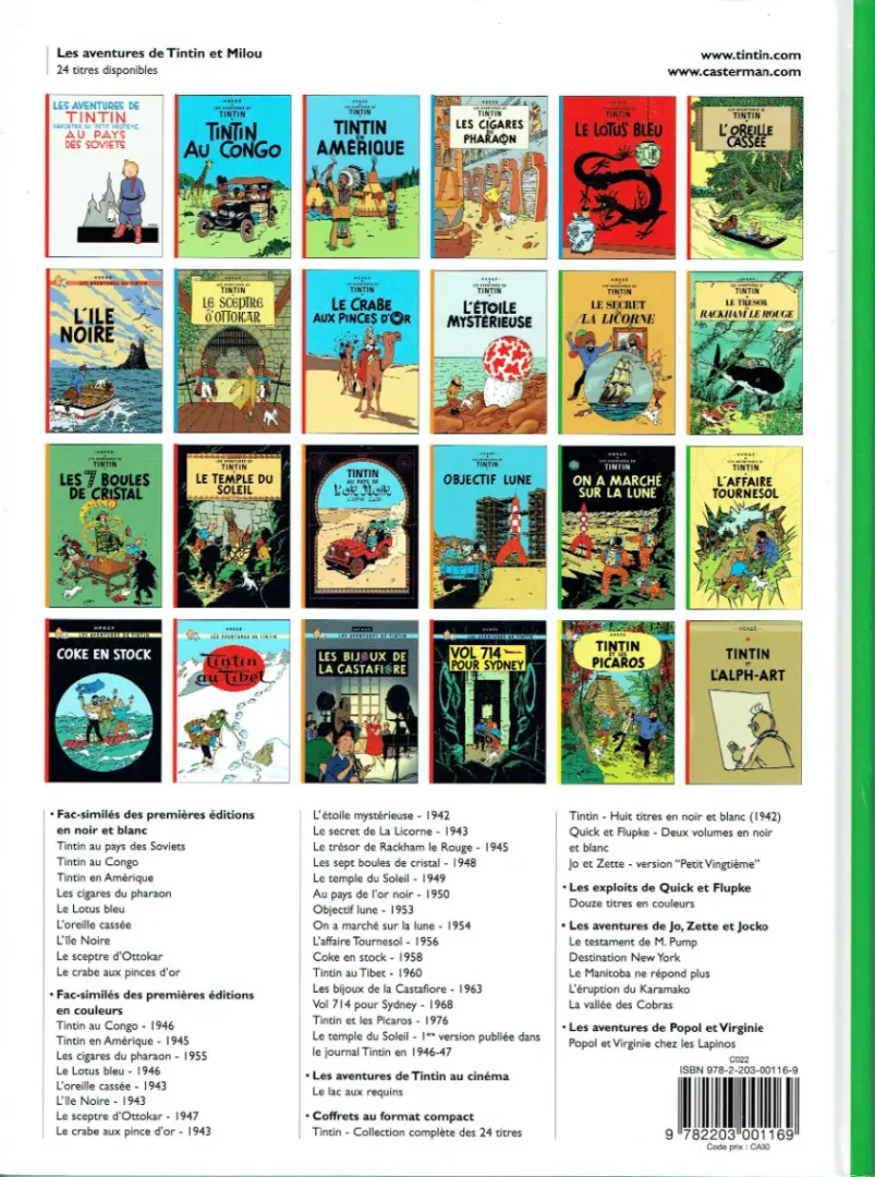 Verso de l'album Tintin Tome 17 On a marché sur la Lune