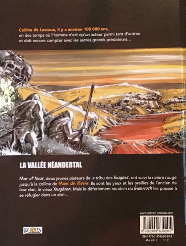 Verso de l'album La Vallée Néandertal L'ours de la colline de Lascaux