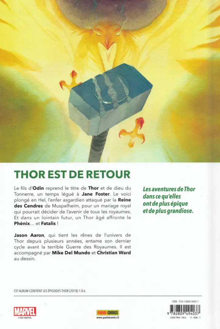 Verso de l'album Thor 1 Un mariage en enfer
