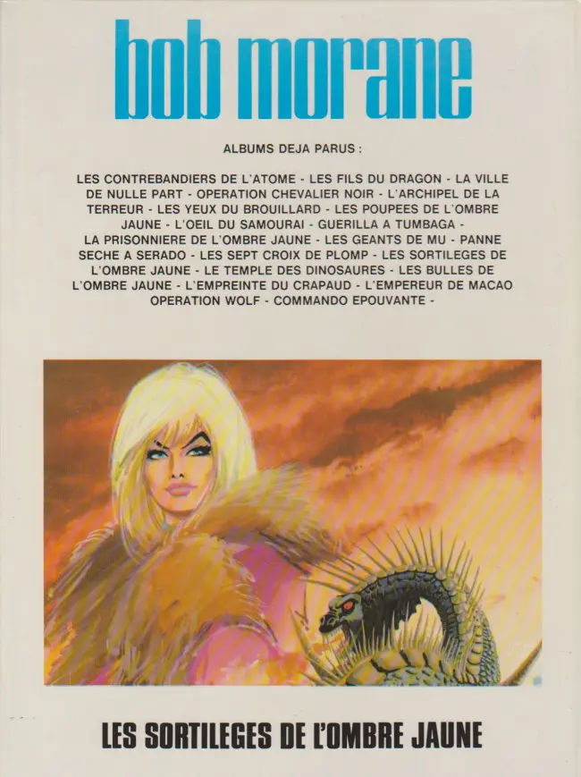 Verso de l'album Bob Morane Tome 23 Les sortilèges de l'Ombre Jaune