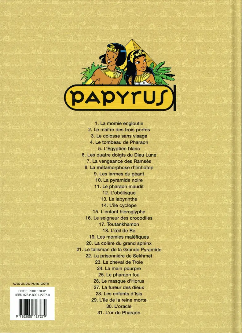 Verso de l'album Papyrus Tome 7 La vengeance des Ramsès