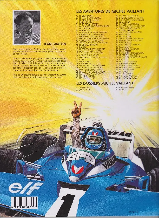 Verso de l'album Michel Vaillant Tome 44 Steve & Julie