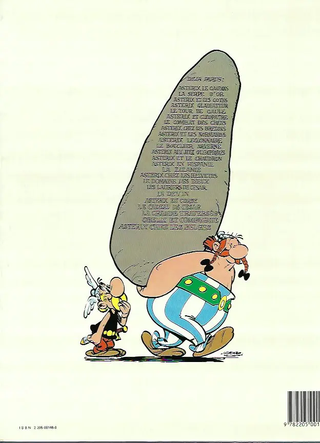 Verso de l'album Astérix Tome 5 Le tour de Gaule dAstérix