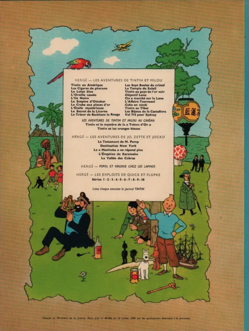 Verso de l'album Tintin Tome 8 Le sceptre d'Ottokar