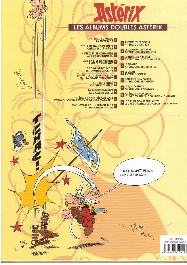 Verso de l'album Astérix Tomes 21 et 22 Le cadeaux de César / La grande traversée