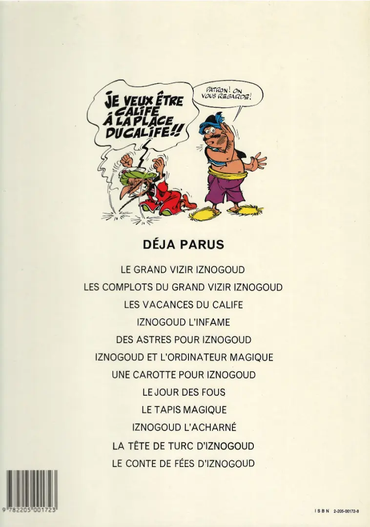 Verso de l'album Iznogoud Tome 1 Le grand Vizir Iznogoud