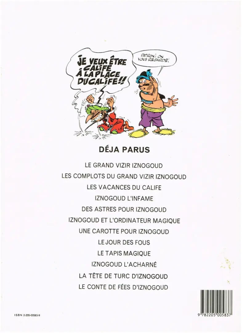 Verso de l'album Iznogoud Tome 7 Une carotte pour Iznogoud