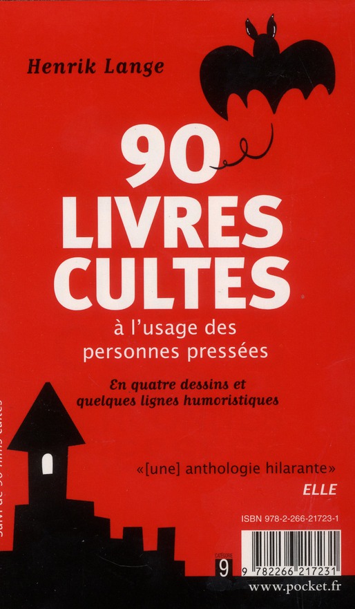 Verso de l'album 90 films cultes à l'usage des personnes pressées, Suivi de 90 livres cultes