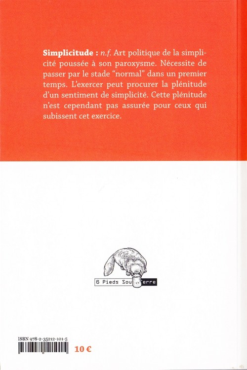Verso de l'album En toute simplicitude - Chroniques Franco-Hollandaises An I