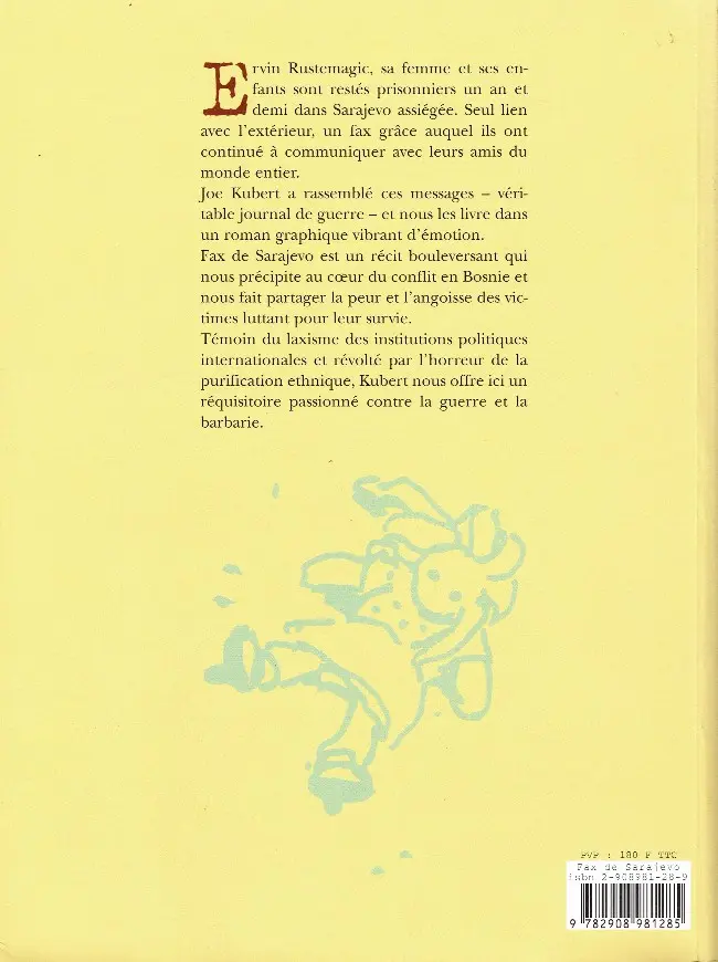 Verso de l'album Fax de Sarajevo