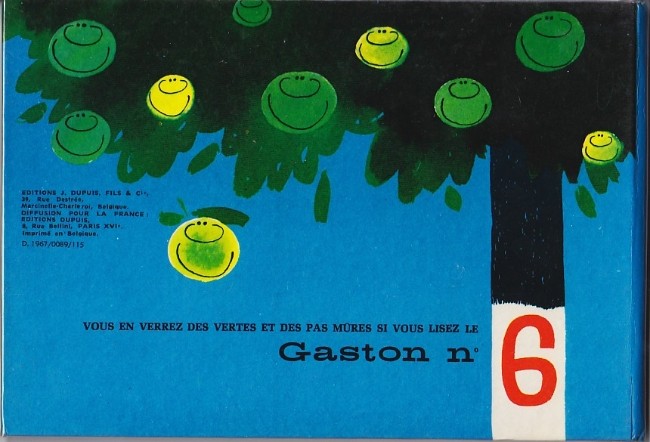 Verso de l'album Gaston Tome 5 Les gaffes d'un gars gonflé