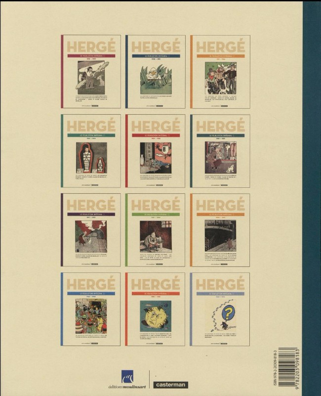 Verso de l'album Hergé - Le Feuilleton intégral Tome 6 1935 - 1937