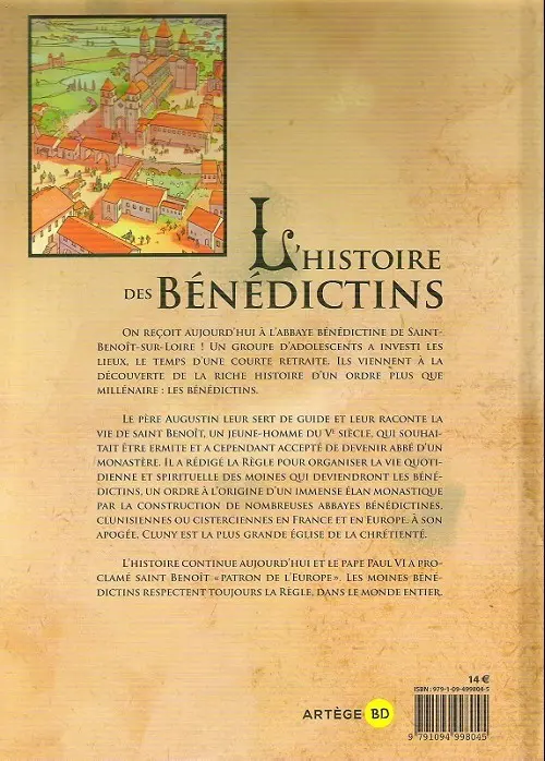 Verso de l'album L'Histoire des bénédictins