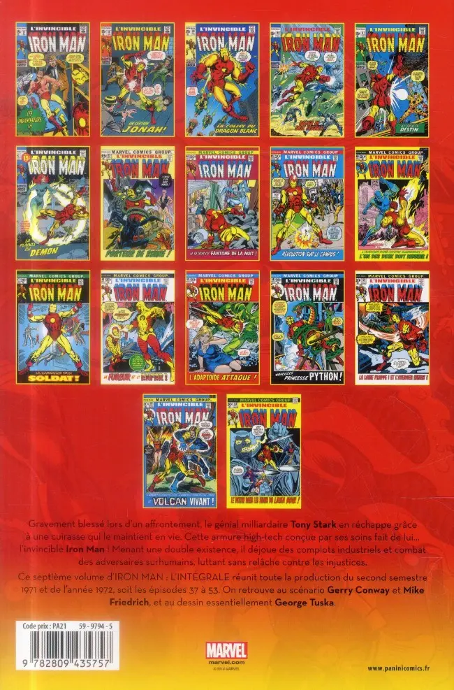Verso de l'album Iron Man - L'Intégrale Tome 7 1971-1972