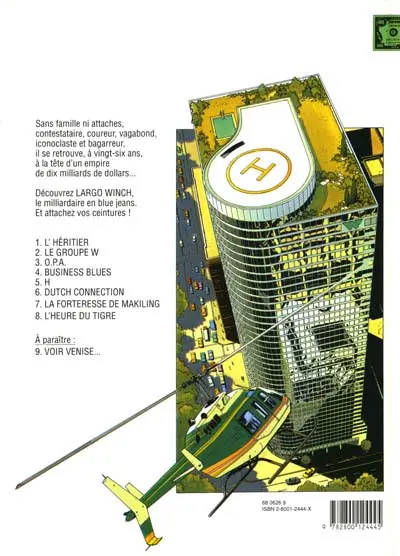 Verso de l'album Largo Winch Tome 8 L'heure du tigre