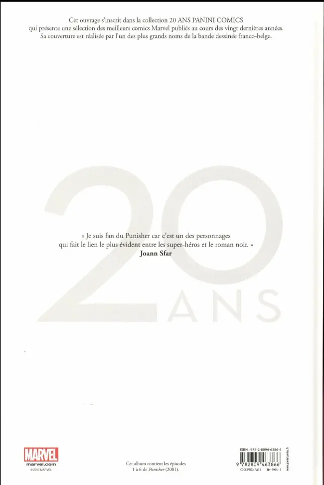 Verso de l'album Punisher : Sale Boulot