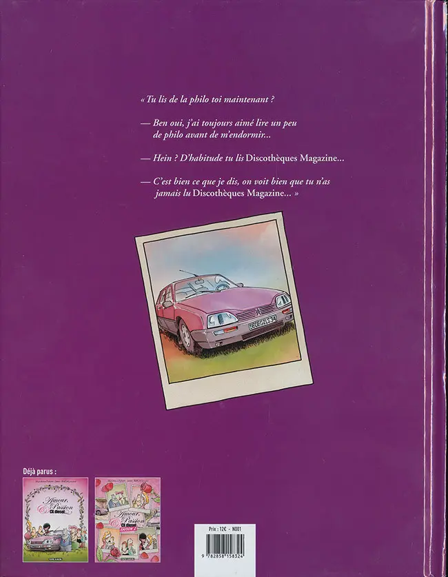 Verso de l'album Amour, Passion & CX diesel Saison 3