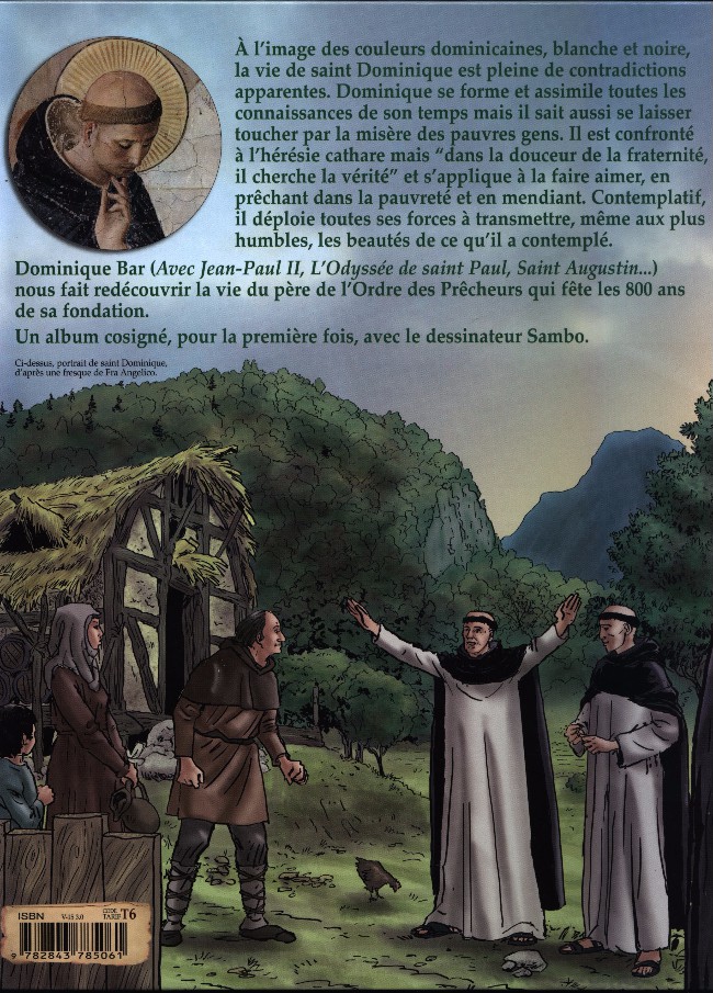 Verso de l'album Saint Dominique Les chemins du cœur