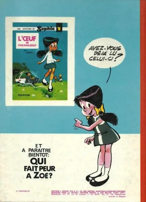 Verso de l'album Sophie Tome 2 La bulle du silence