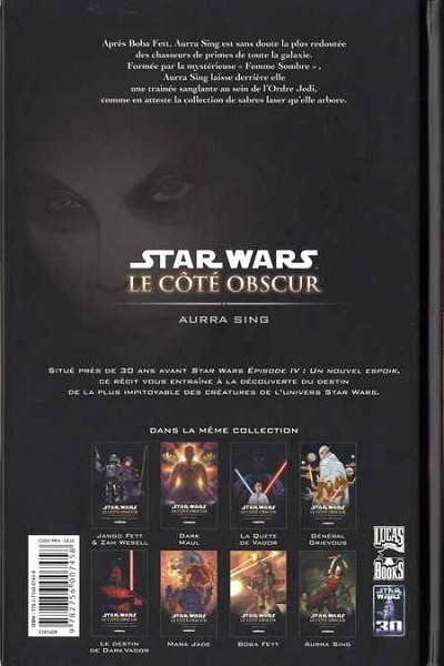 Verso de l'album Star Wars - Le côté obscur Tome 8 Aurra Sing