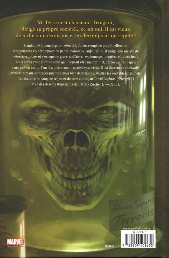Verso de l'album Terror Inc. Tome 1 Plan de démembrement