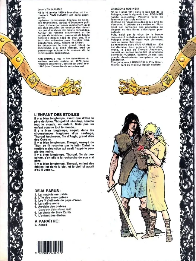 Verso de l'album Thorgal Tome 7 L'enfant des étoiles