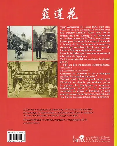 Verso de l'album Le Lotus Bleu décrypté