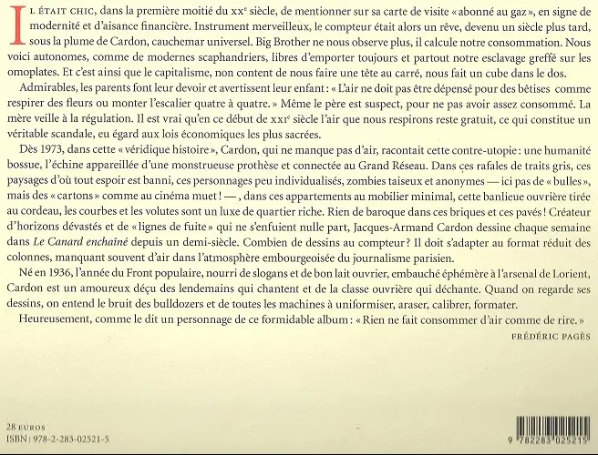 Verso de l'album La Véridique histoire des compteurs à air