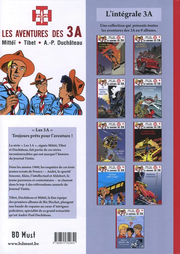 Verso de l'album Les aventures des 3 A Tome 8 La chouette criera trois fois