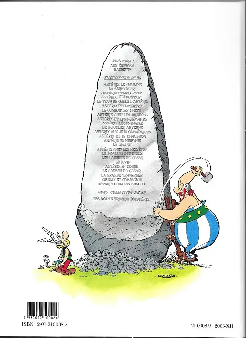 Verso de l'album Astérix Tome 8 Astérix chez les Bretons