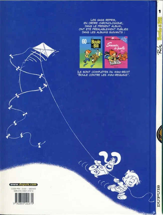 Verso de l'album Boule & Bill Tome 1 Tel Boule, tel Bill