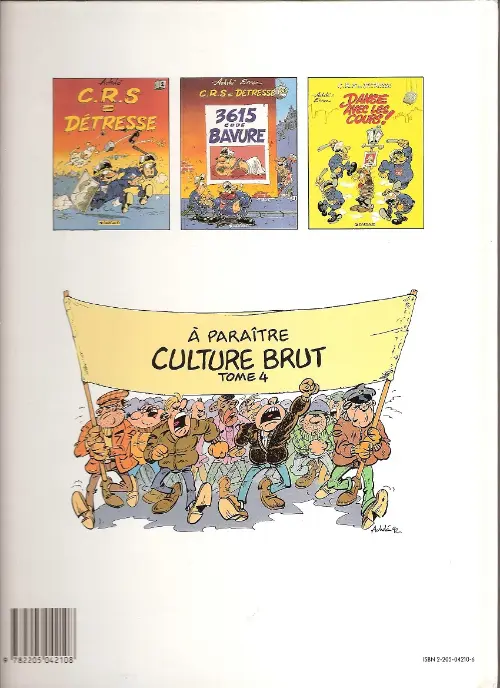 Verso de l'album CRS = Détresse Tome 2 3615 code Bavure
