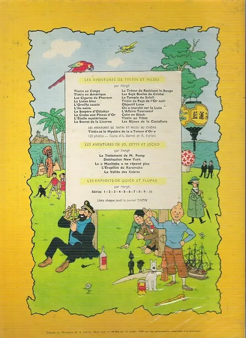 Verso de l'album Les Aventures de Jo, Zette et Jocko Tome 5 La vallée des cobras