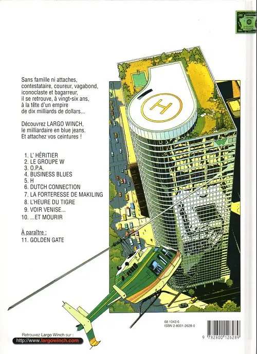Verso de l'album Largo Winch Tome 9 Voir Venise...