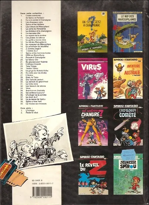 Verso de l'album Spirou et Fantasio Tome 9 Le repaire de la murène