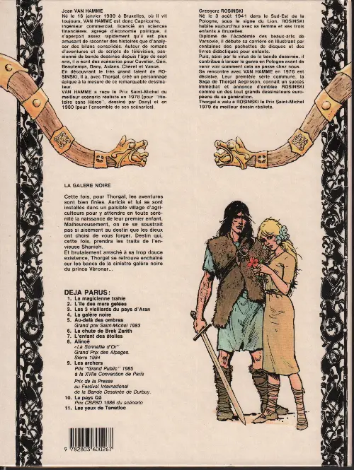 Verso de l'album Thorgal Tome 4 La galère noire