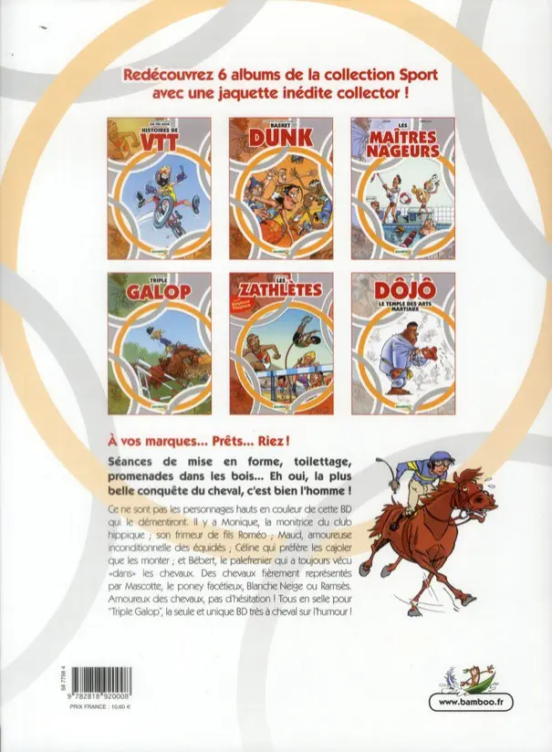Verso de l'album Triple galop Tome 1